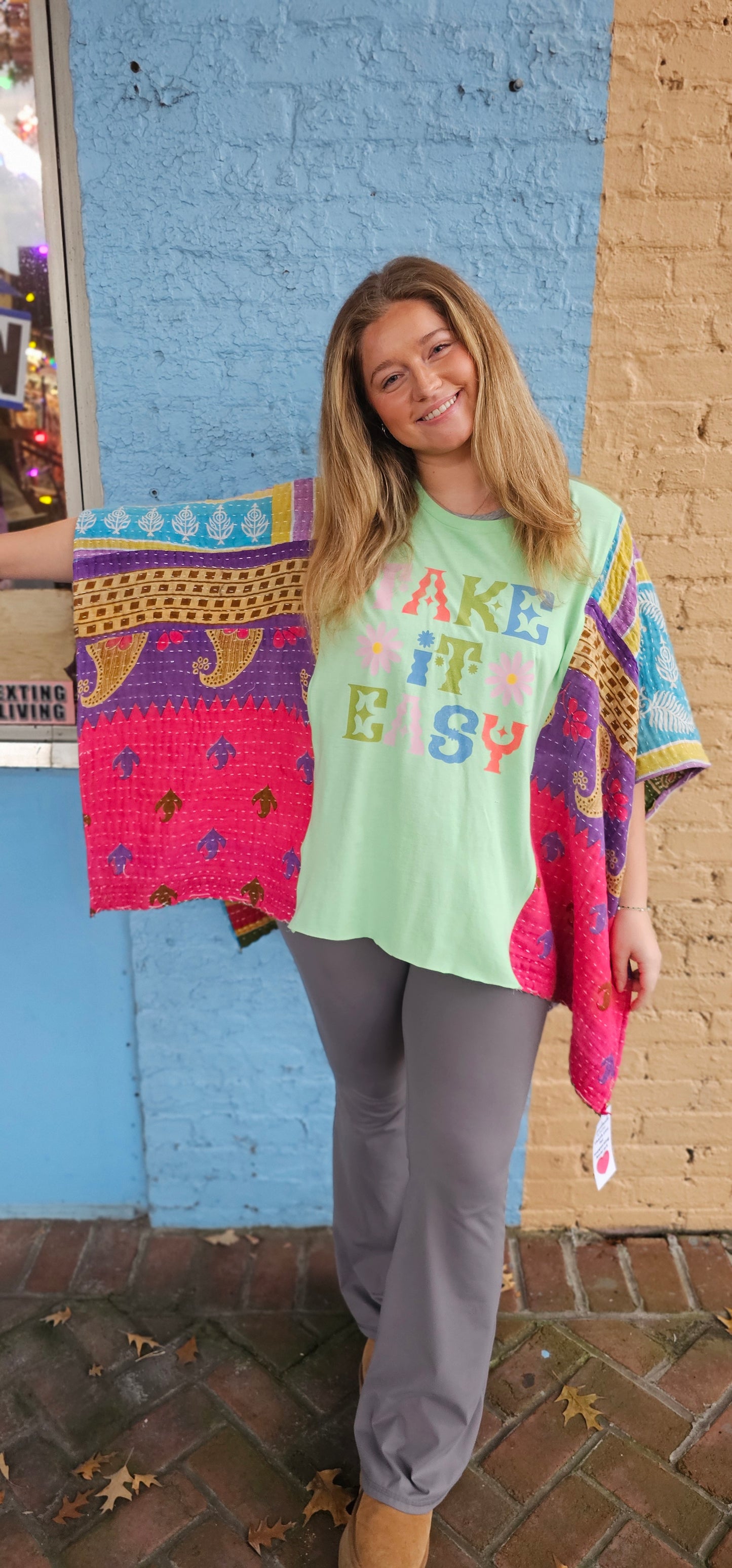 Take it Easy Kantha Poncho