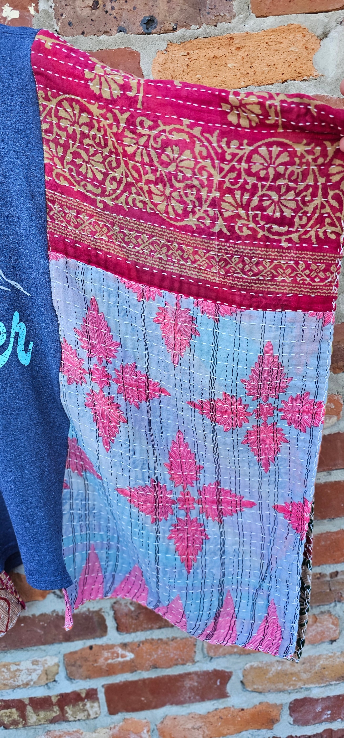 Not All Who Wander Are Lost Kantha Poncho