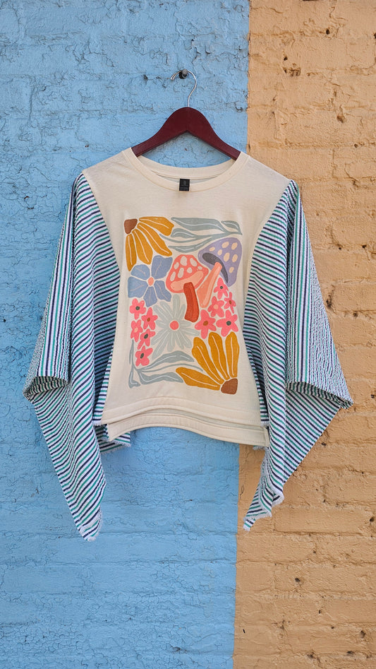 Mushroom Floral Diva Flow Top #1339