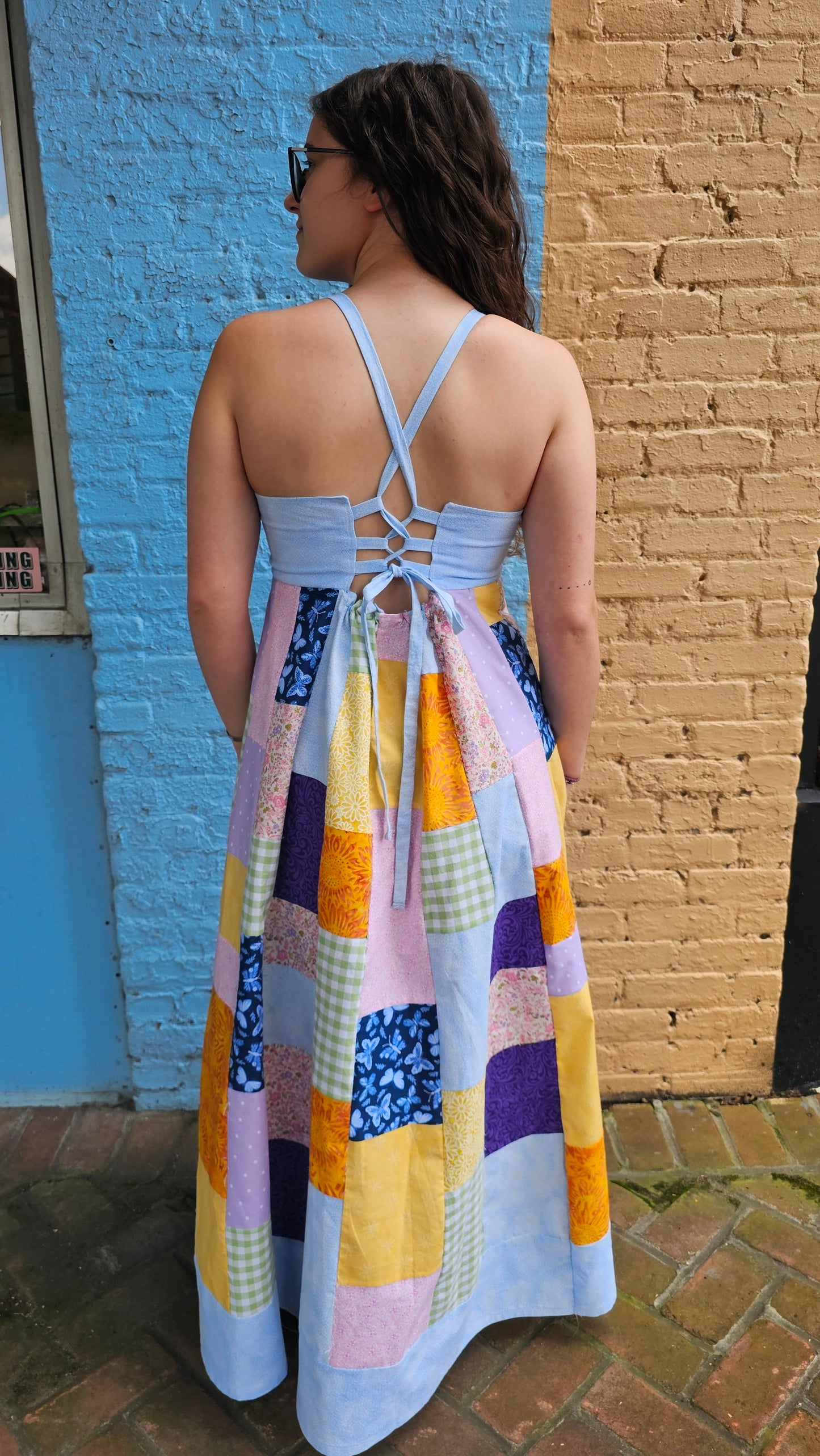 CUSTOM ORDER Hippie Patchwork Dress Festival Dress Corset back dress