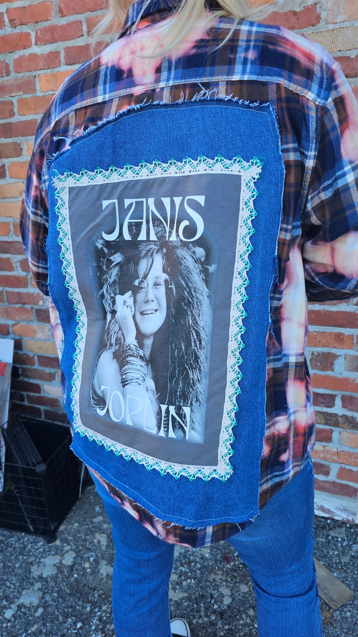 Janis Joplin Bleached Flannel size XL #1506