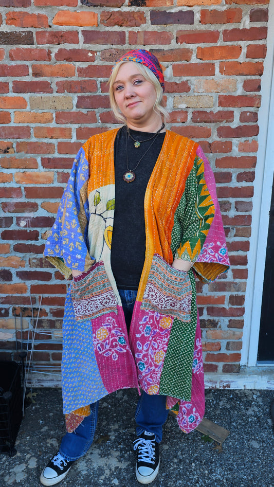 Kantha Kimono with pockets