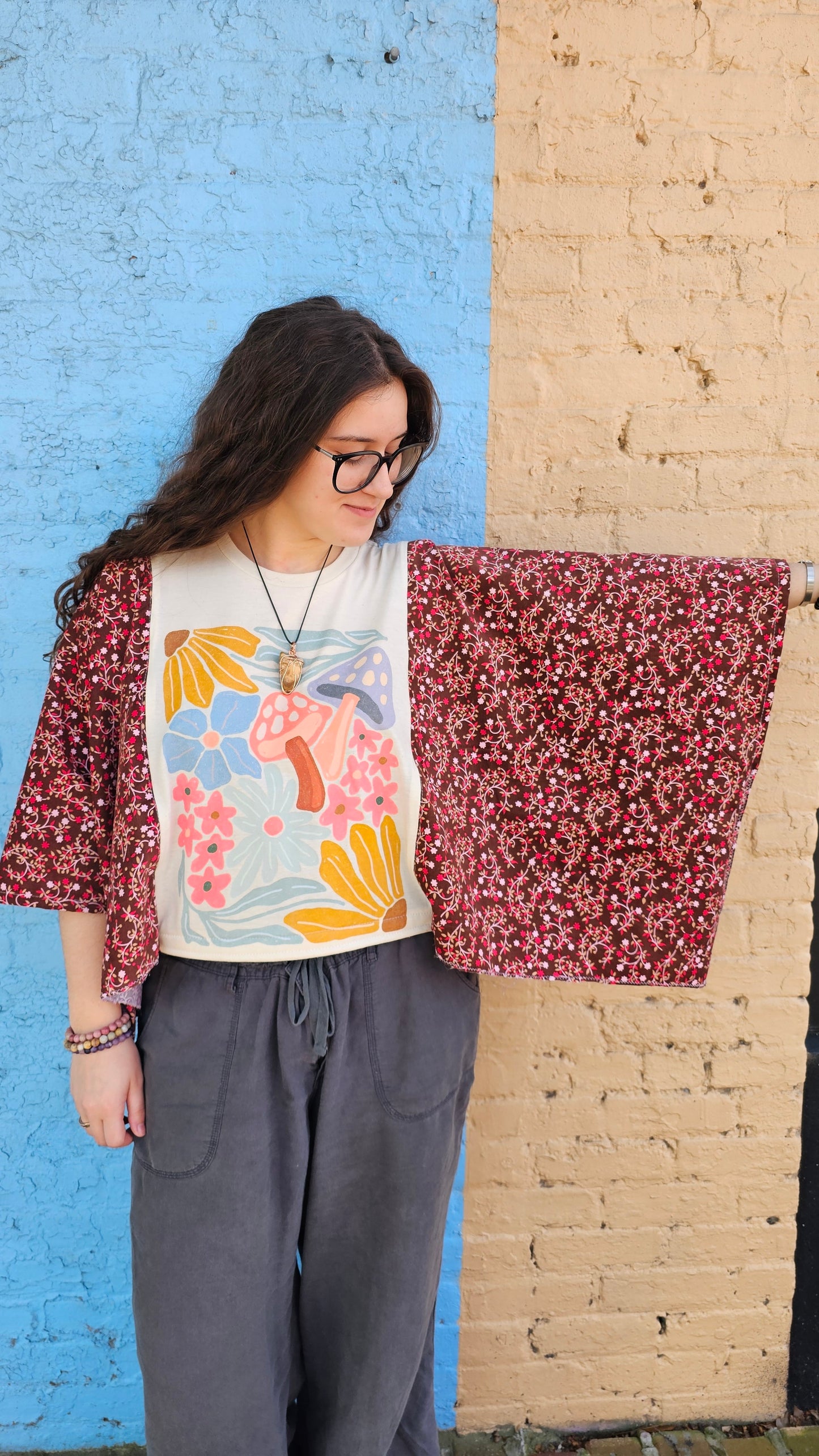 Floral Mushroom Diva Flow Top #1341