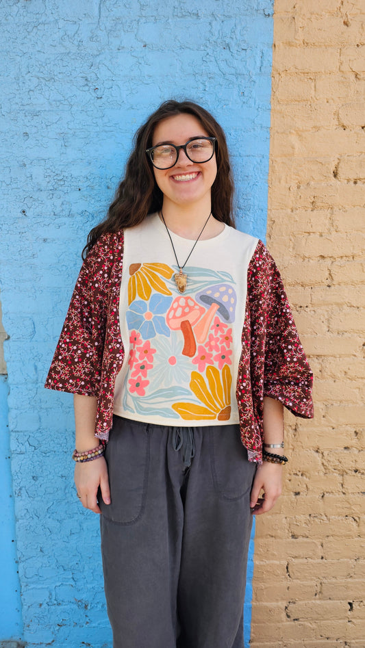 Floral Mushroom Diva Flow Top #1341