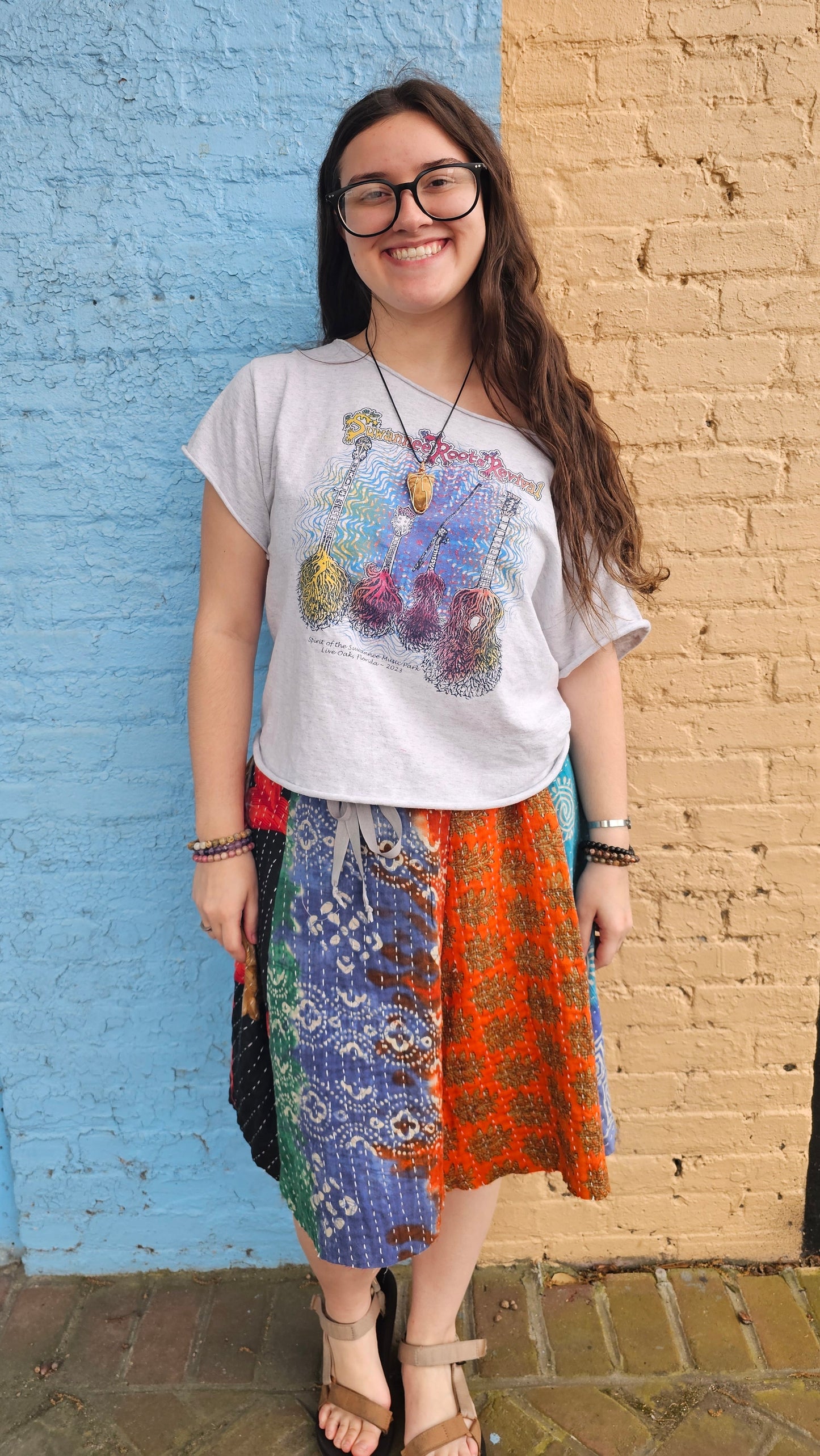 Kantha Patchwork Skirt #1347 size L/XL