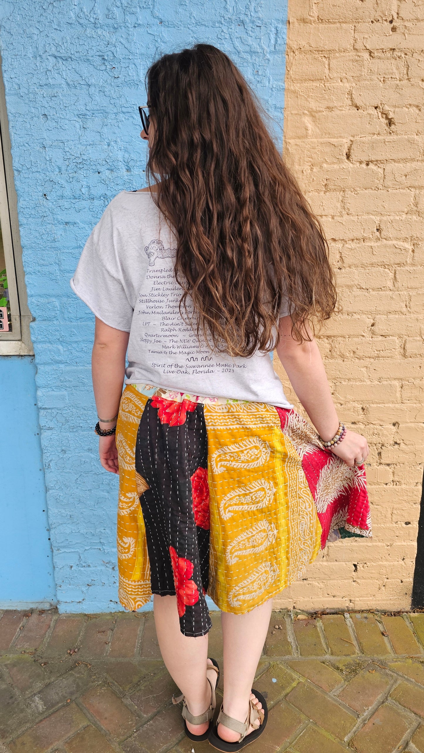 Kantha Patchwork Skirt #1349 size L/XL