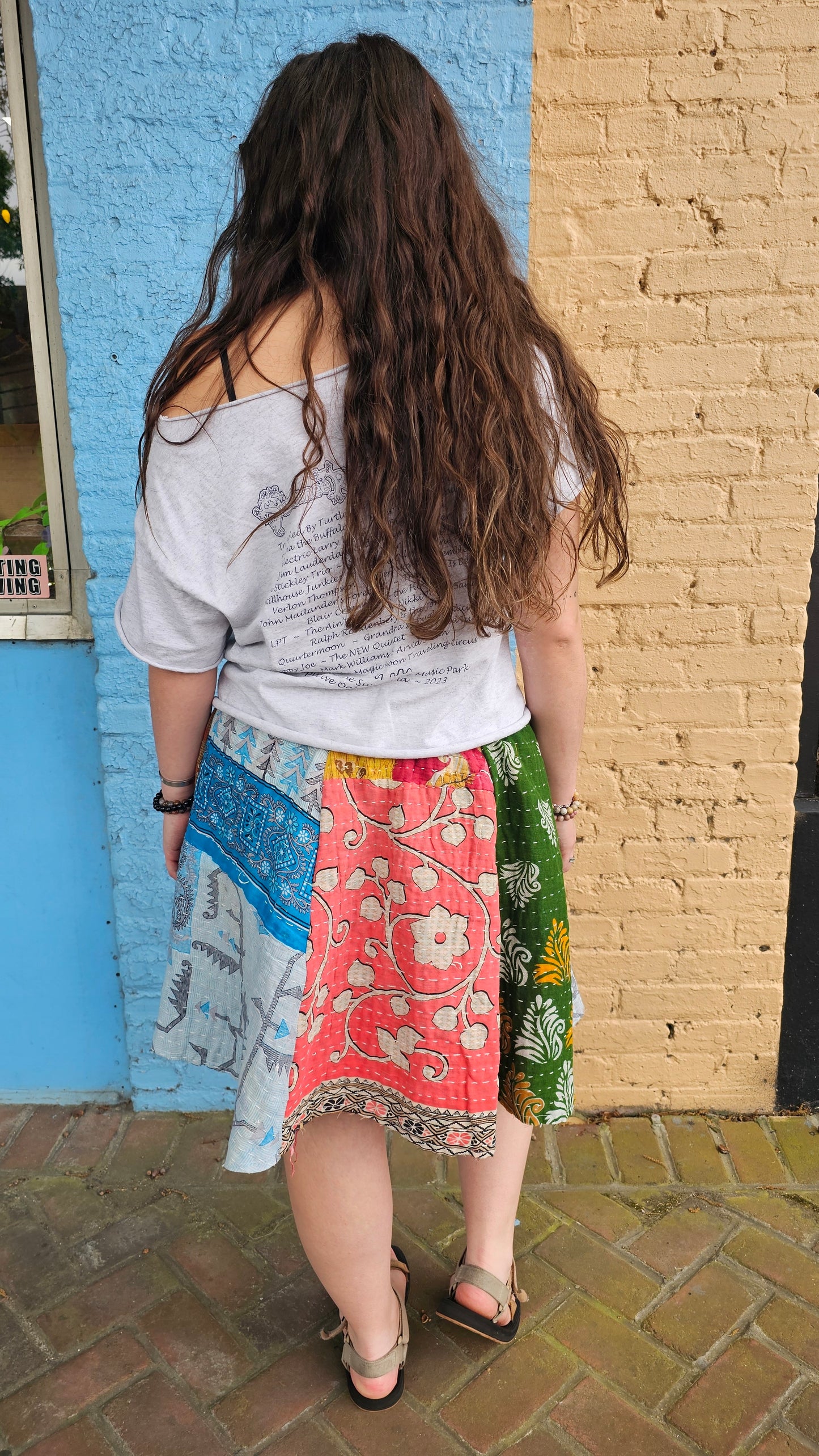 Kantha Patchwork Skirt #1351 size L/XL