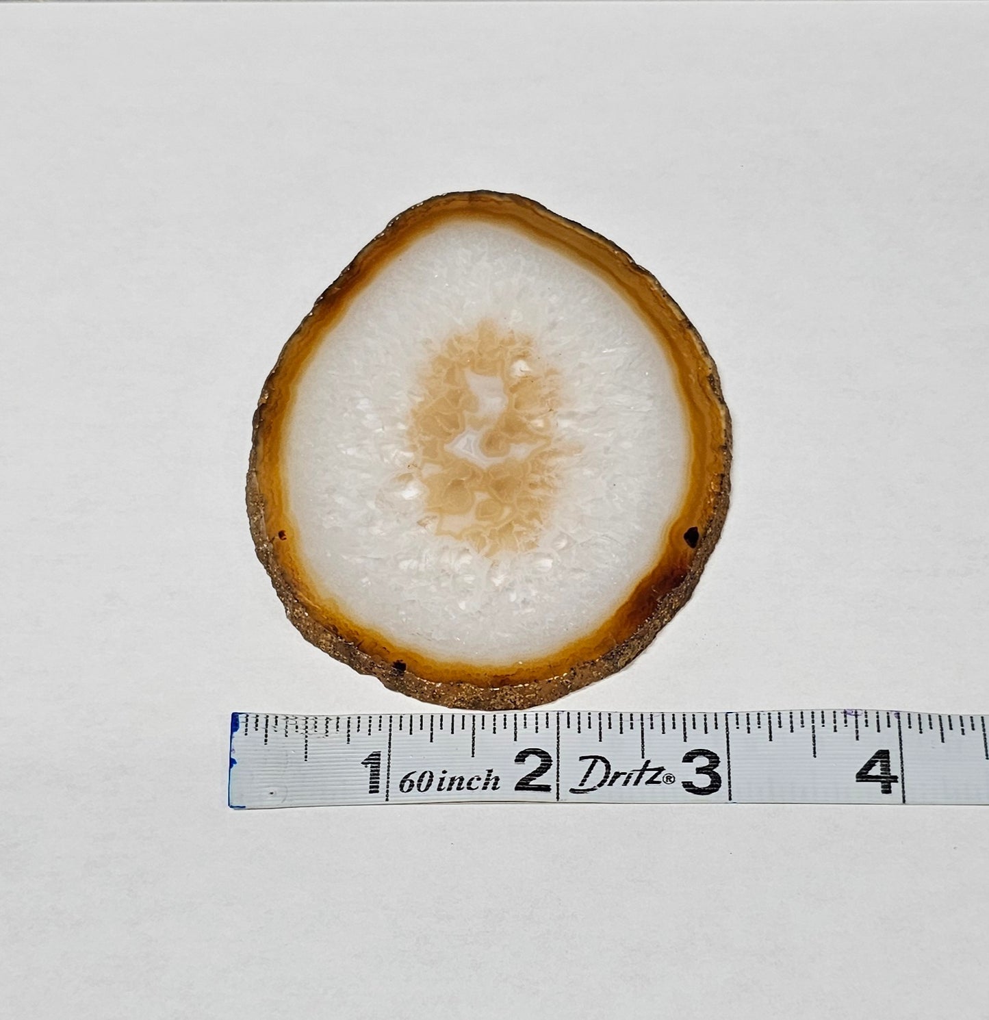 Natural White Agate Slice from Brazil | Polished Crystal Slice | One of a Kind