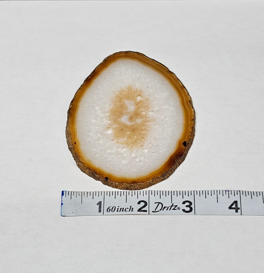 Natural White Agate Slice from Brazil | Polished Crystal Slice | One of a Kind
