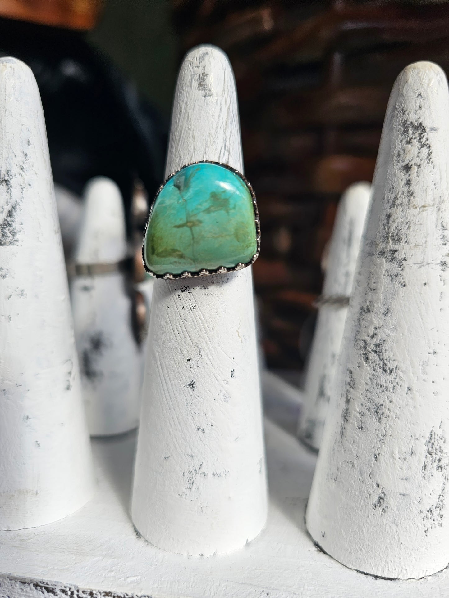 Chunky Sonogram Gold Turquoise Ring