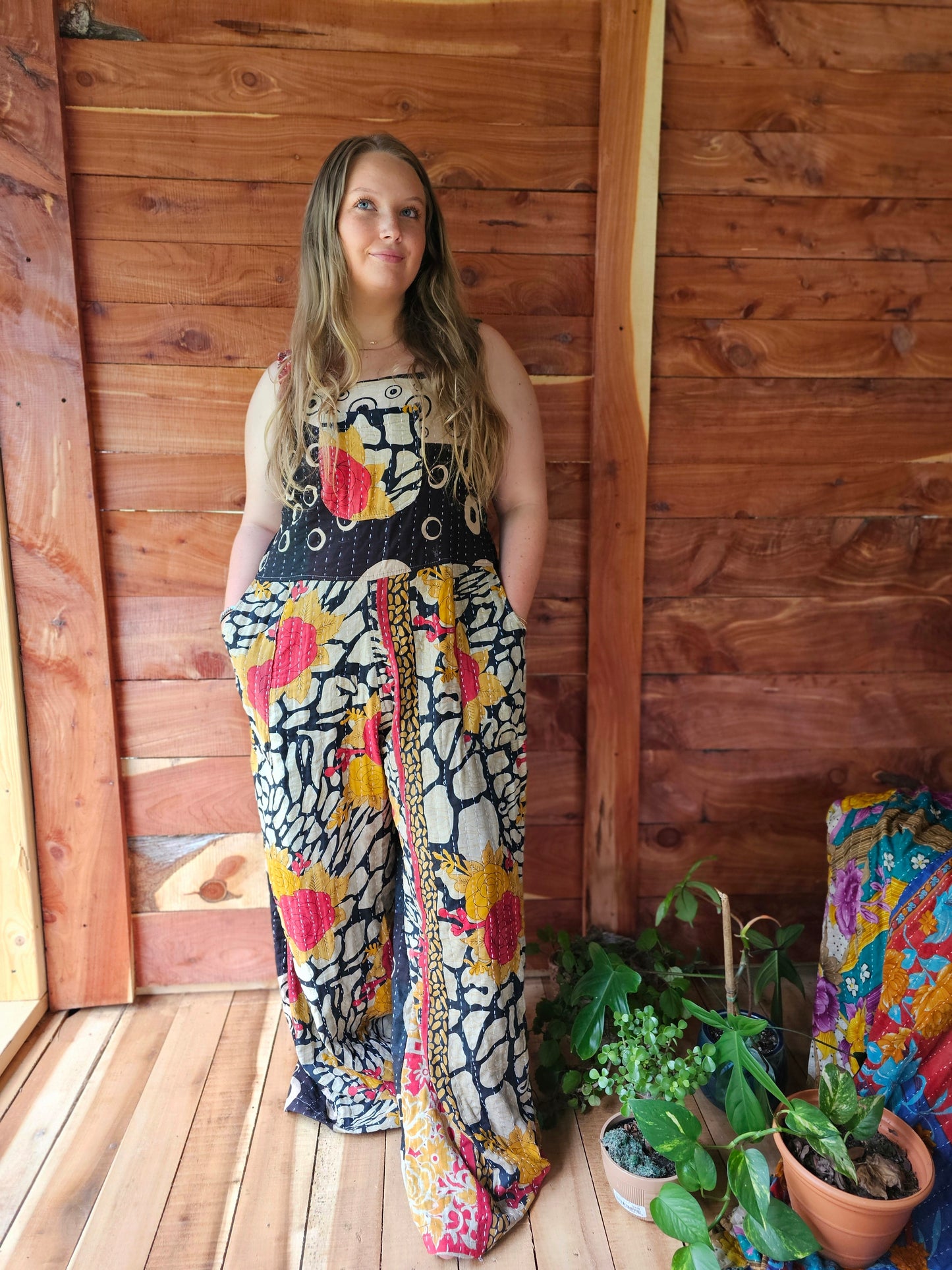 Kantha Patchwork Overalls #423