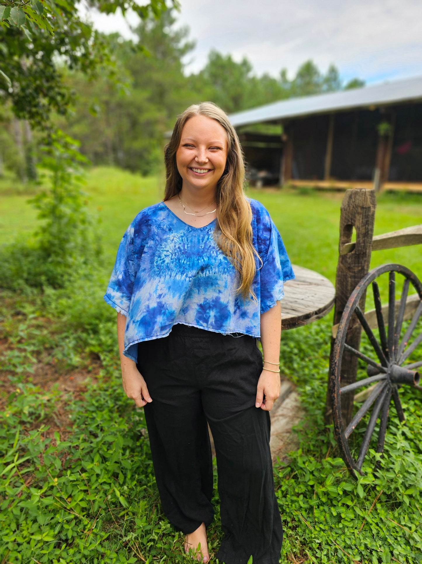 Tie-Dyed drape Top #527