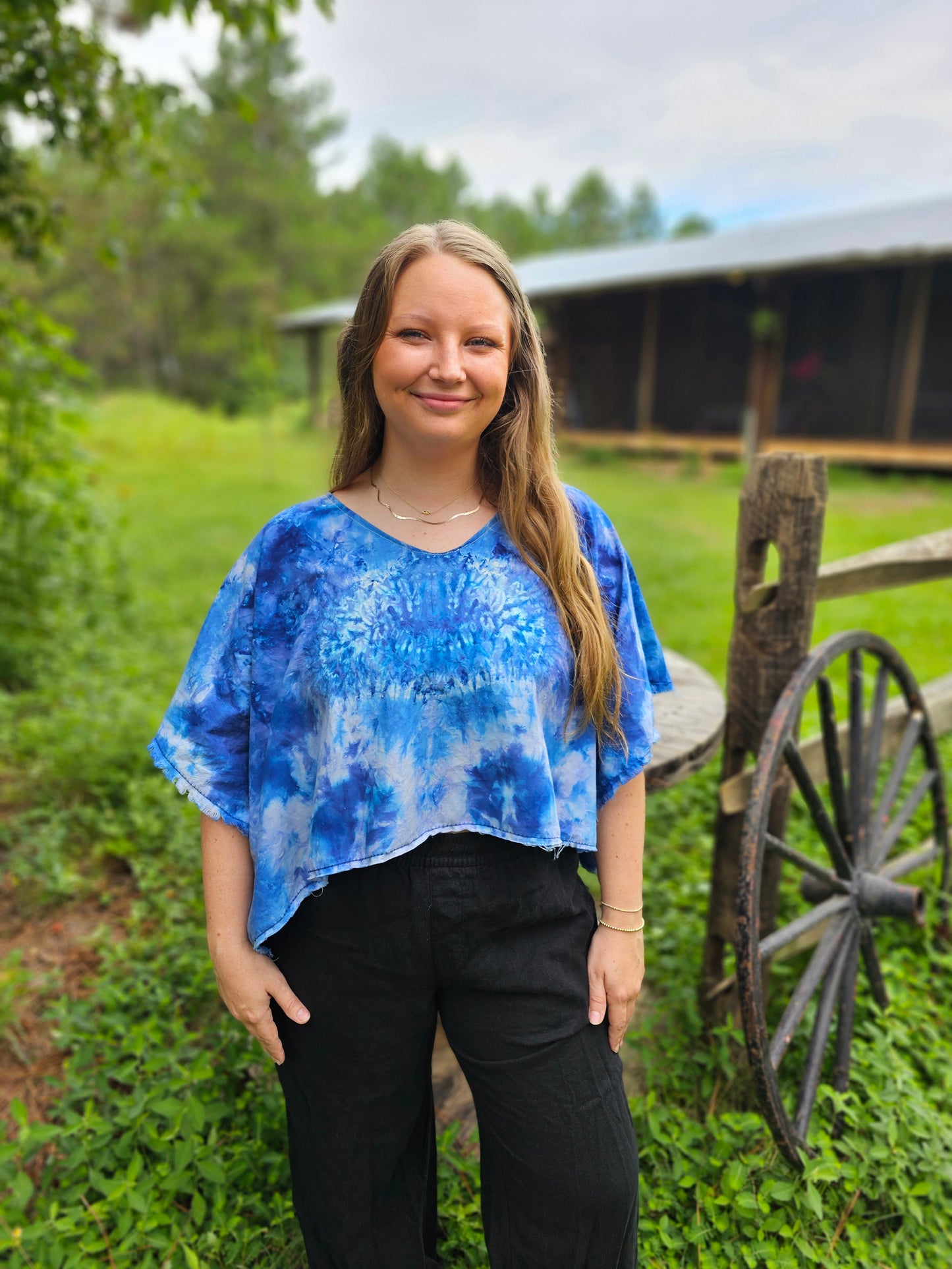 Tie-Dyed drape Top #527