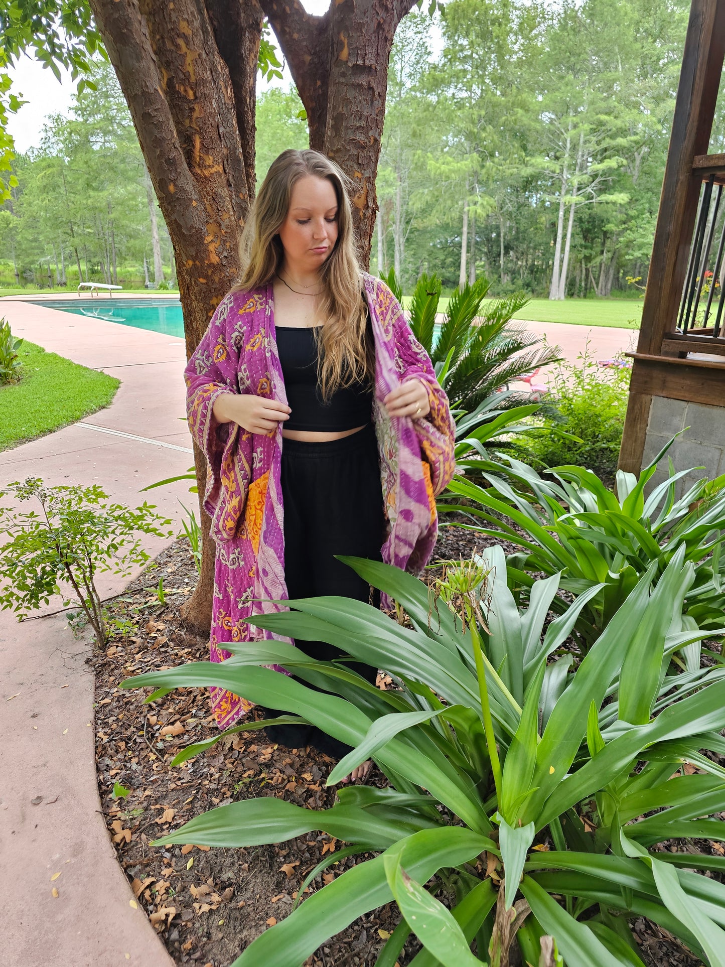 Purple Haze Kantha Kimono