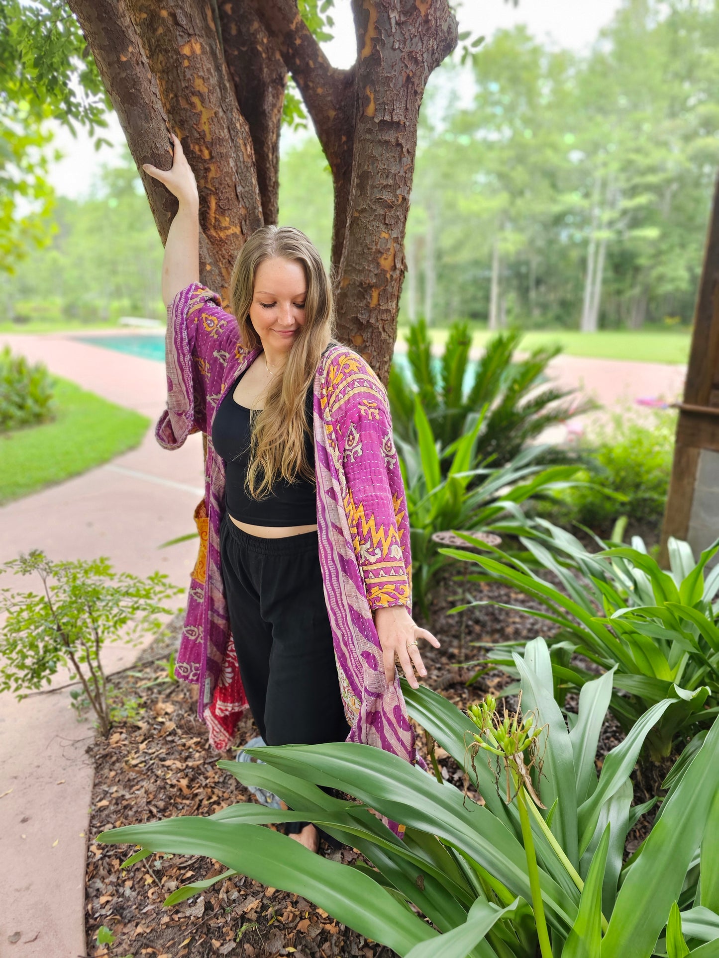 Purple Haze Kantha Kimono