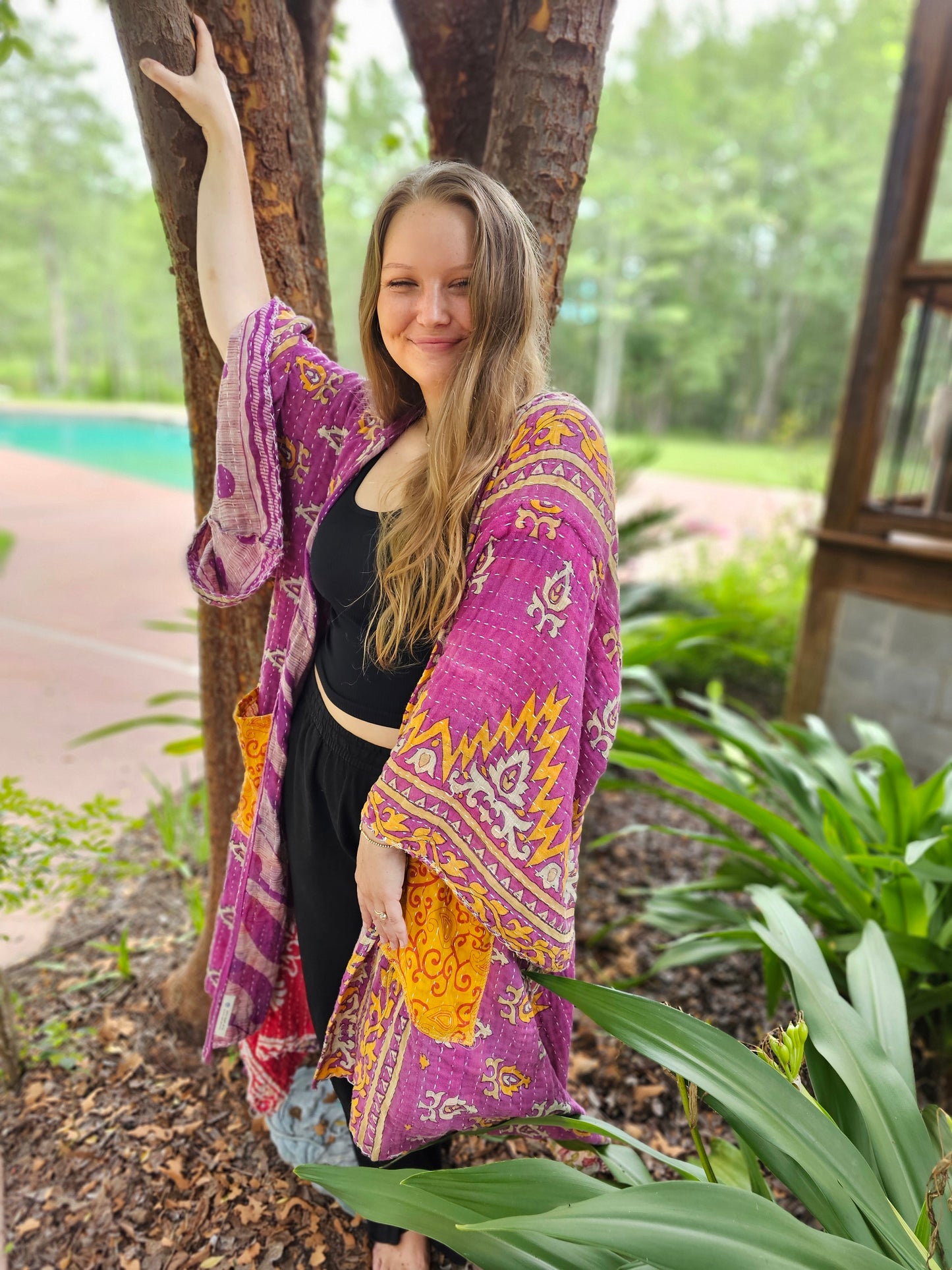 Purple Haze Kantha Kimono