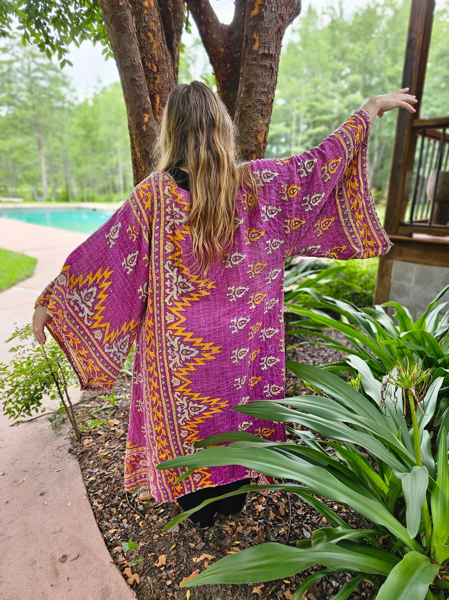 Purple Haze Kantha Kimono