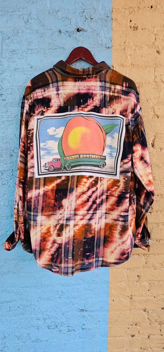 Allman Brothers Eat A Peach Bleached Flannel size XL