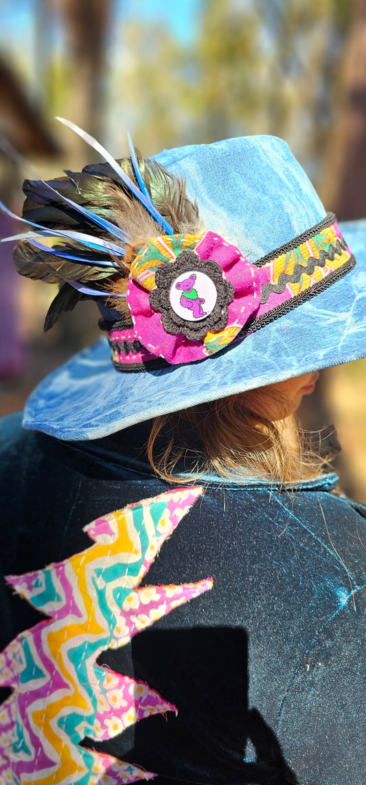 Denim Colored Festival Hat