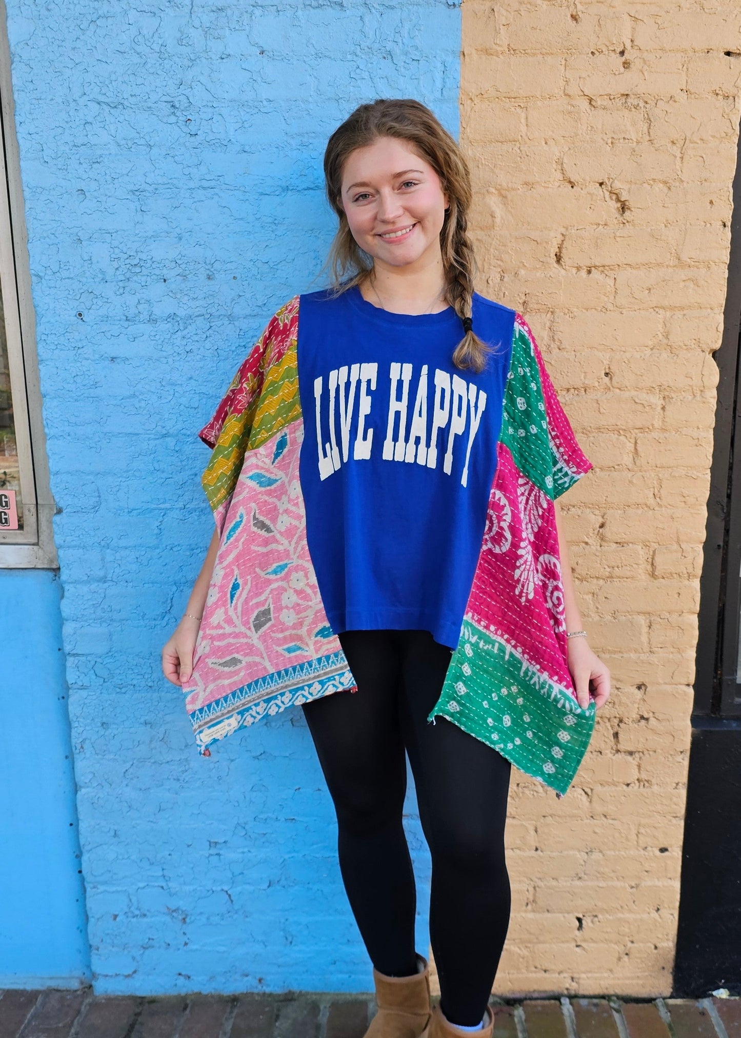 Live Happy Kantha Poncho