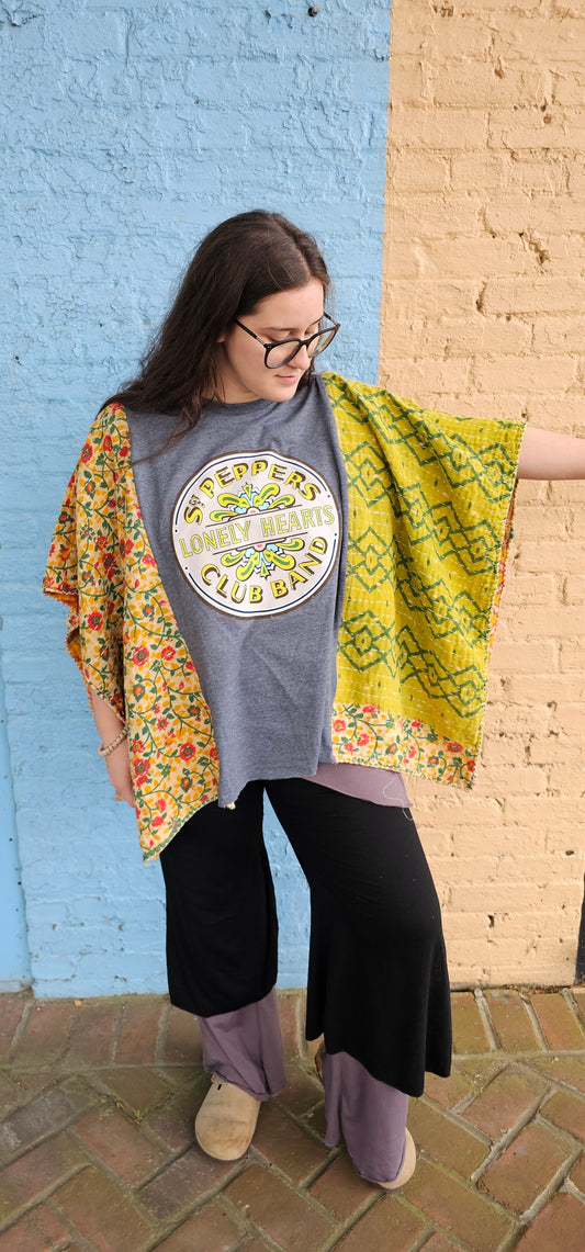 The Beatles Sgt. Pepper's Lonely Hearts Club Band Kantha Poncho