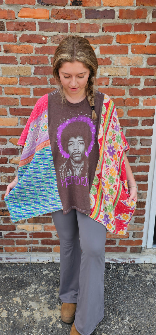 Jimi Hendrix Kantha Poncho 1138
