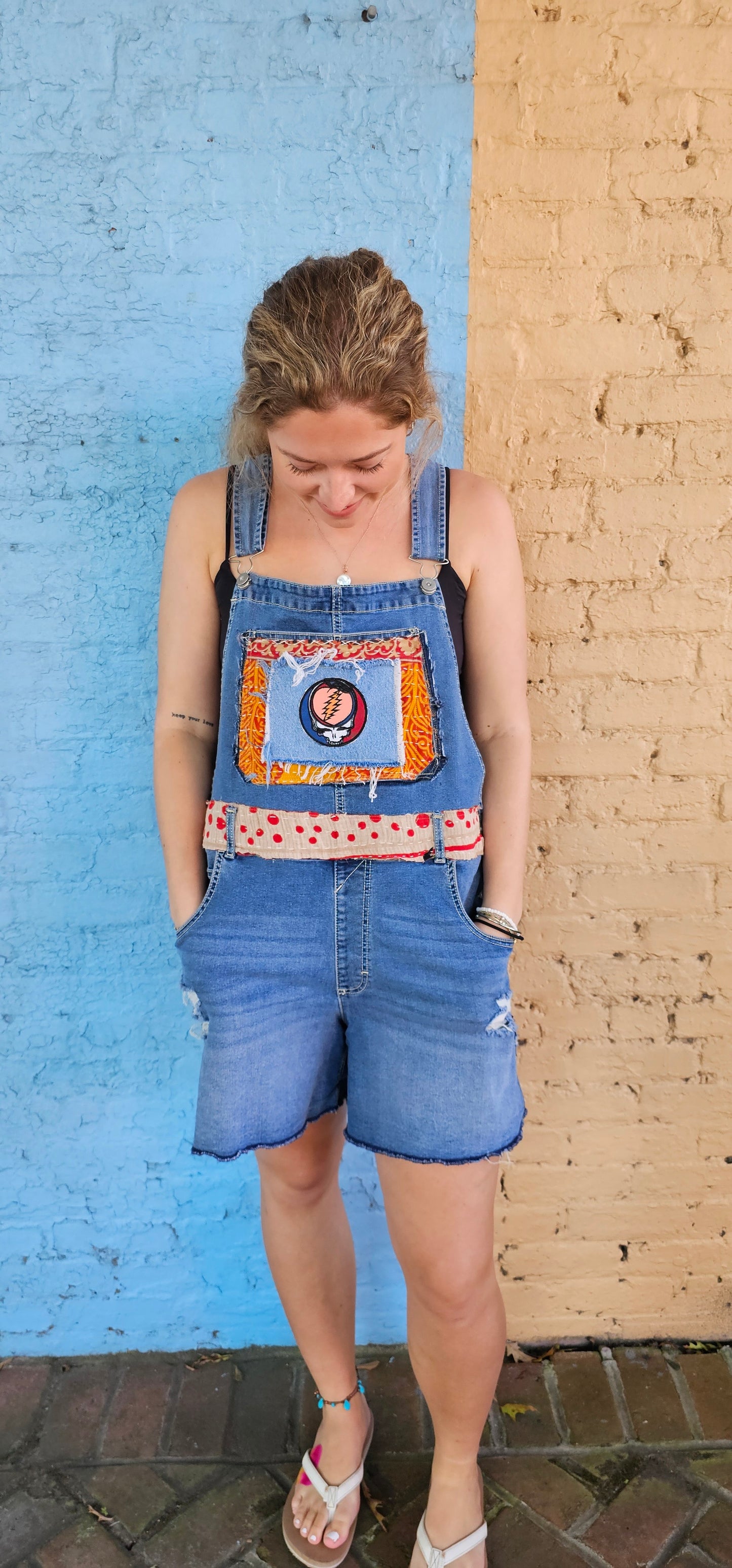 Grateful Dead Allman Brothers Band Upcycled Overalls size 2XL
