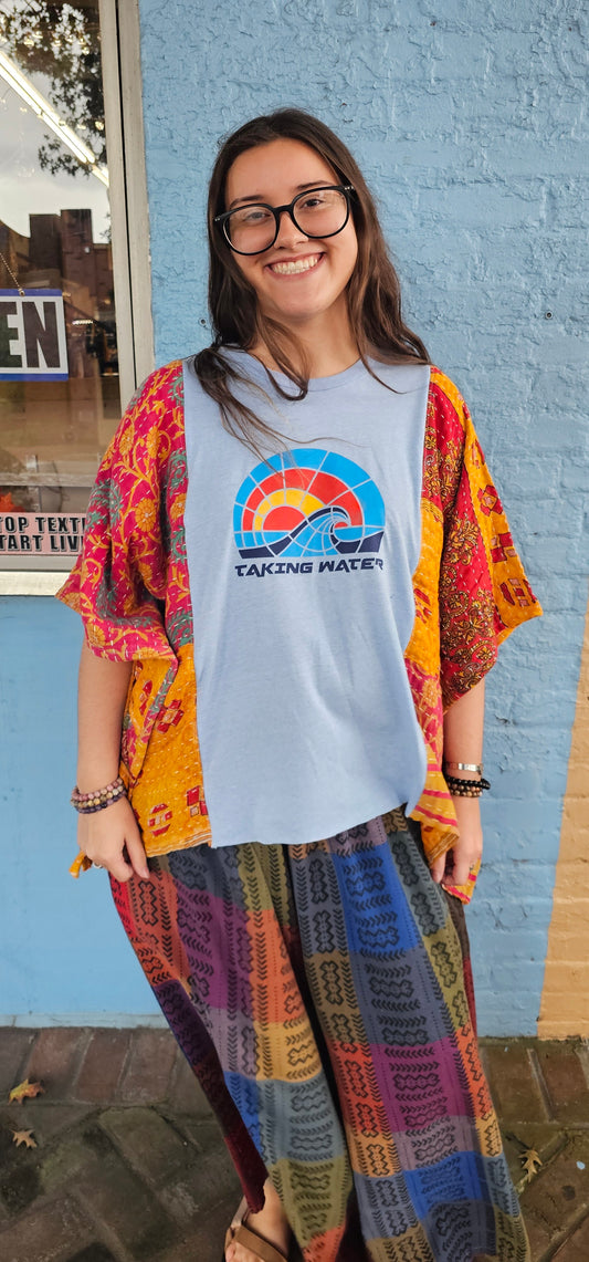 Billy Strings Taking Water Patchwork Poncho Top