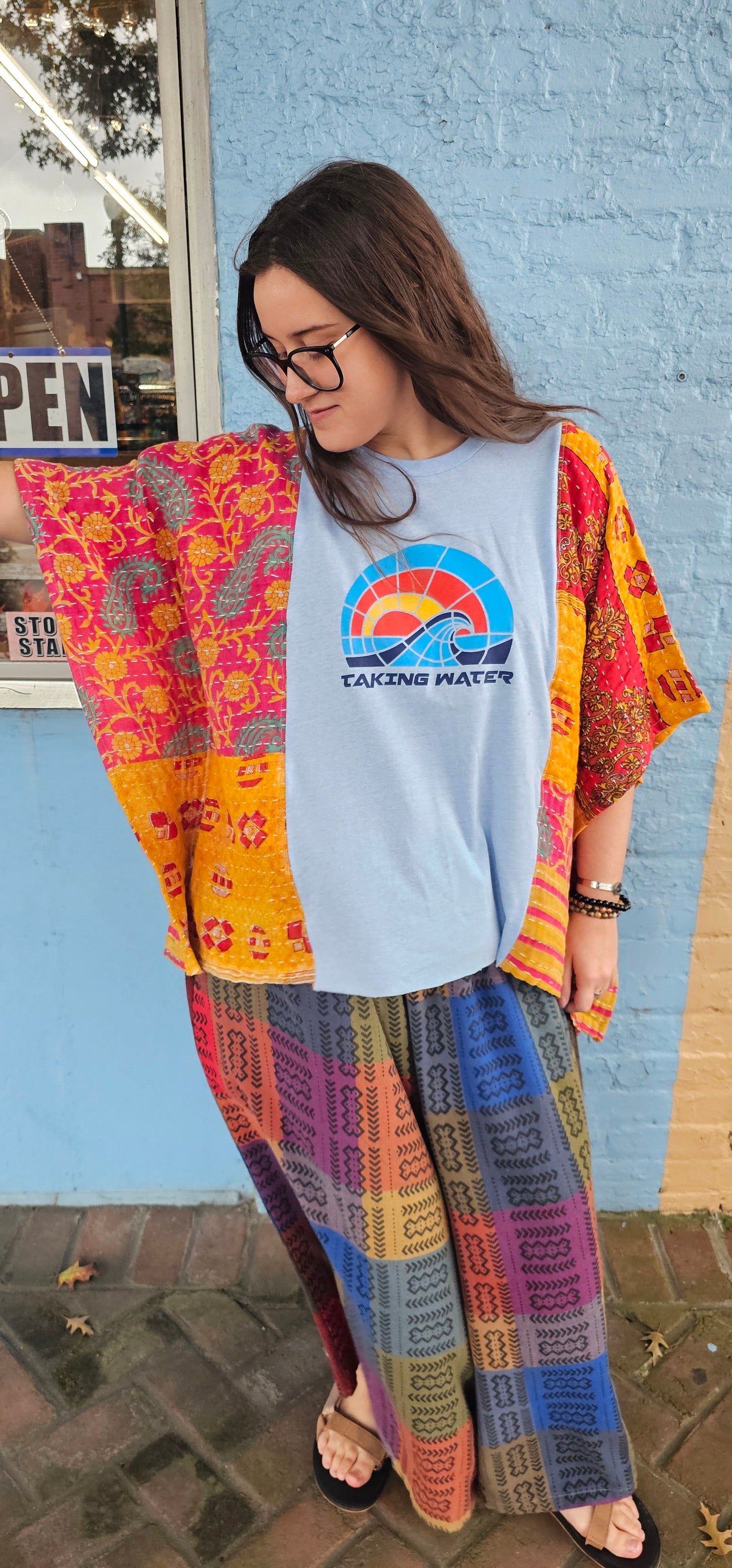 Billy Strings Taking Water Patchwork Poncho Top