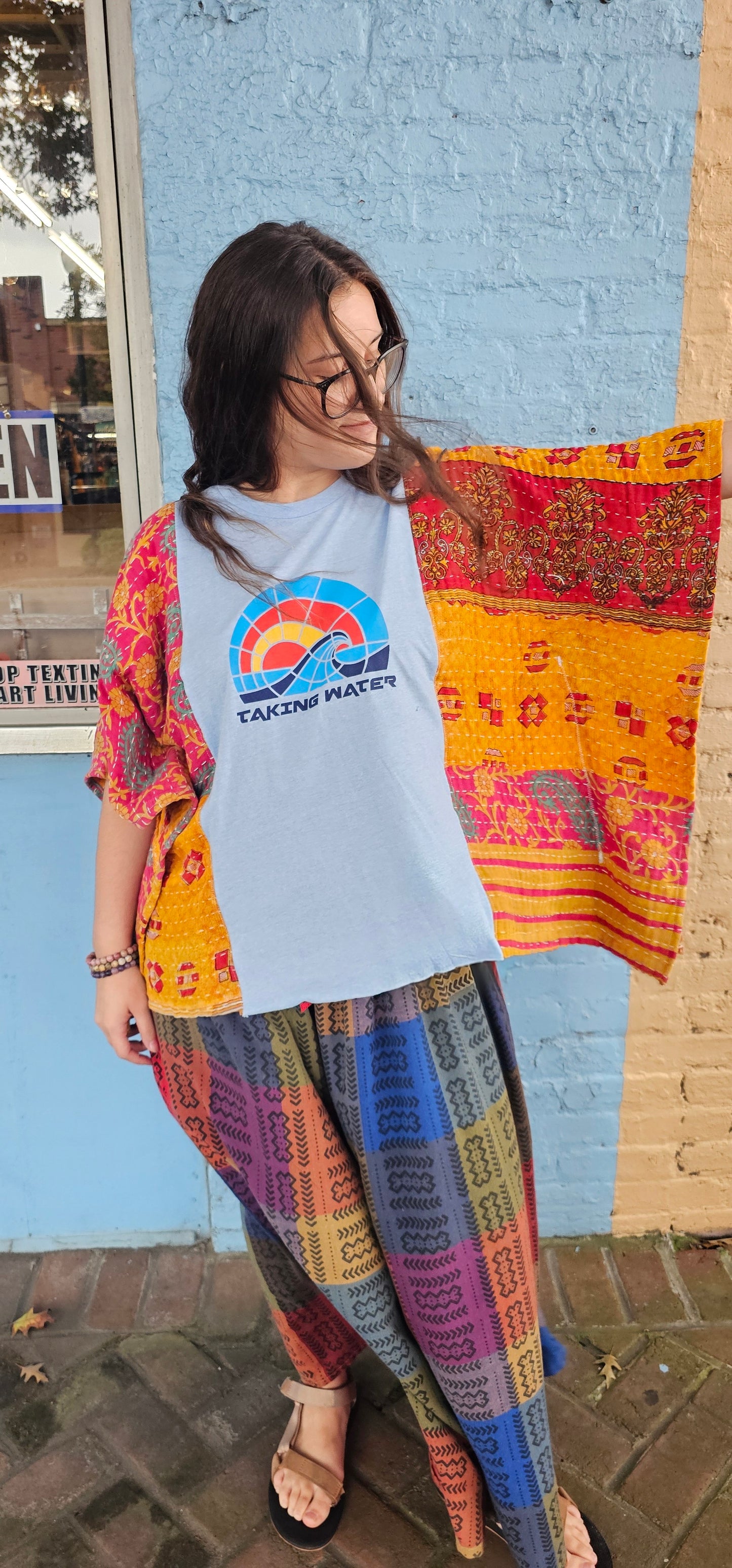 Billy Strings Taking Water Patchwork Poncho Top