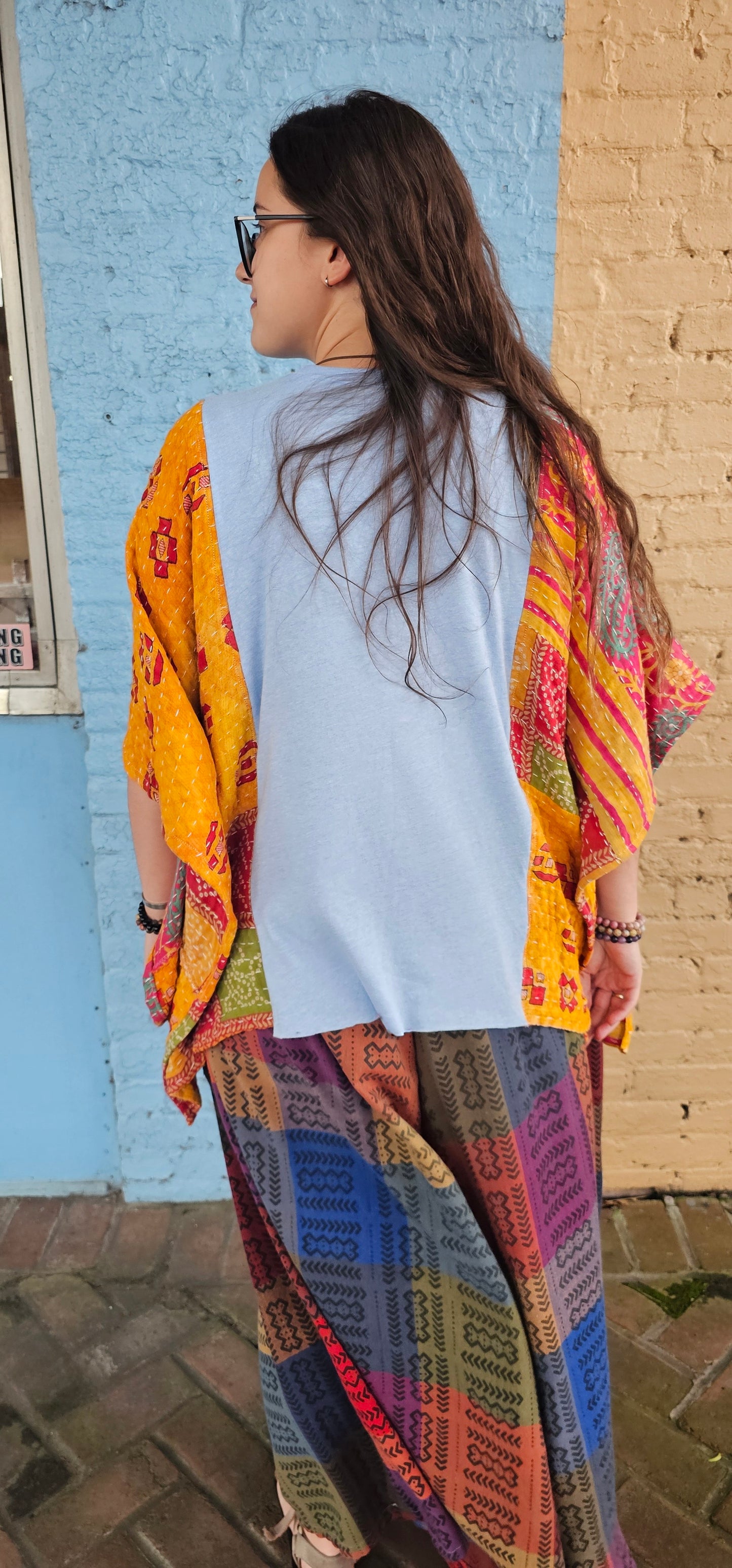 Billy Strings Taking Water Patchwork Poncho Top