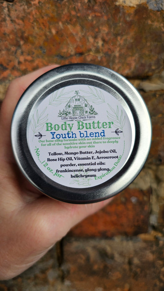 YOUTH SERUM BLEND Tallow Body Butter for Dry Skin