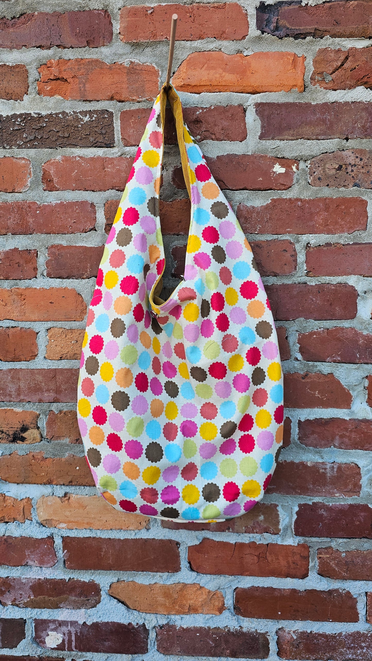 Mustard corduroy hobo bag #1320