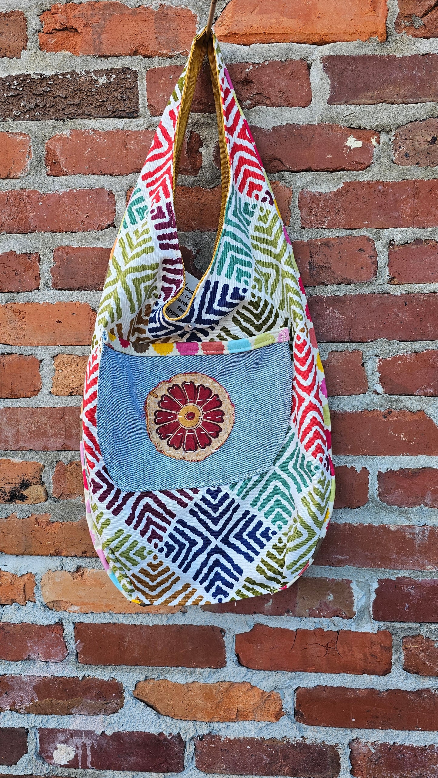 Mustard corduroy hobo bag #1320