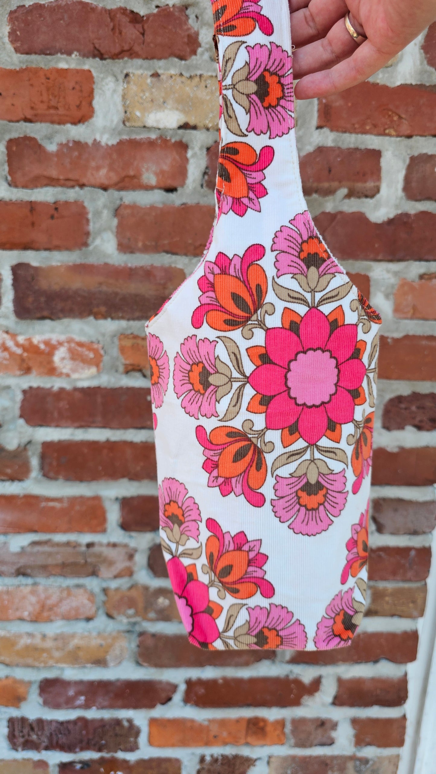 Wine Tote Handmade Bottle Carrier WITH POCKET