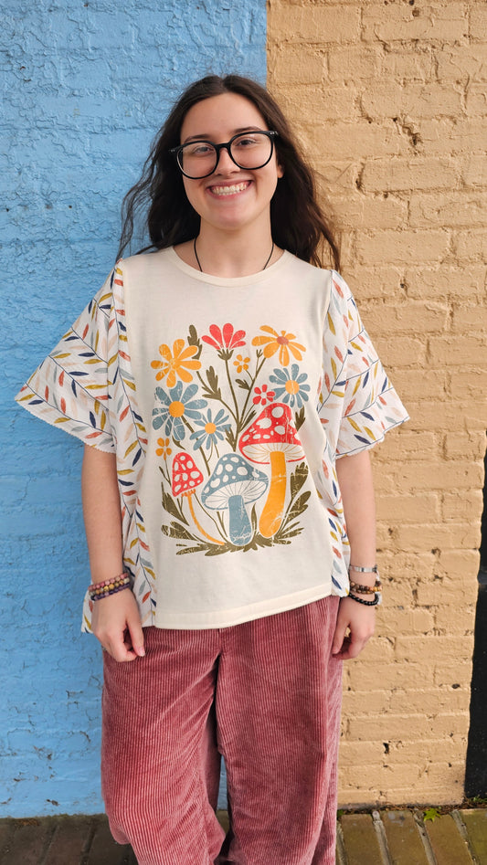 Floral Mushroom Diva Flow Top #1362