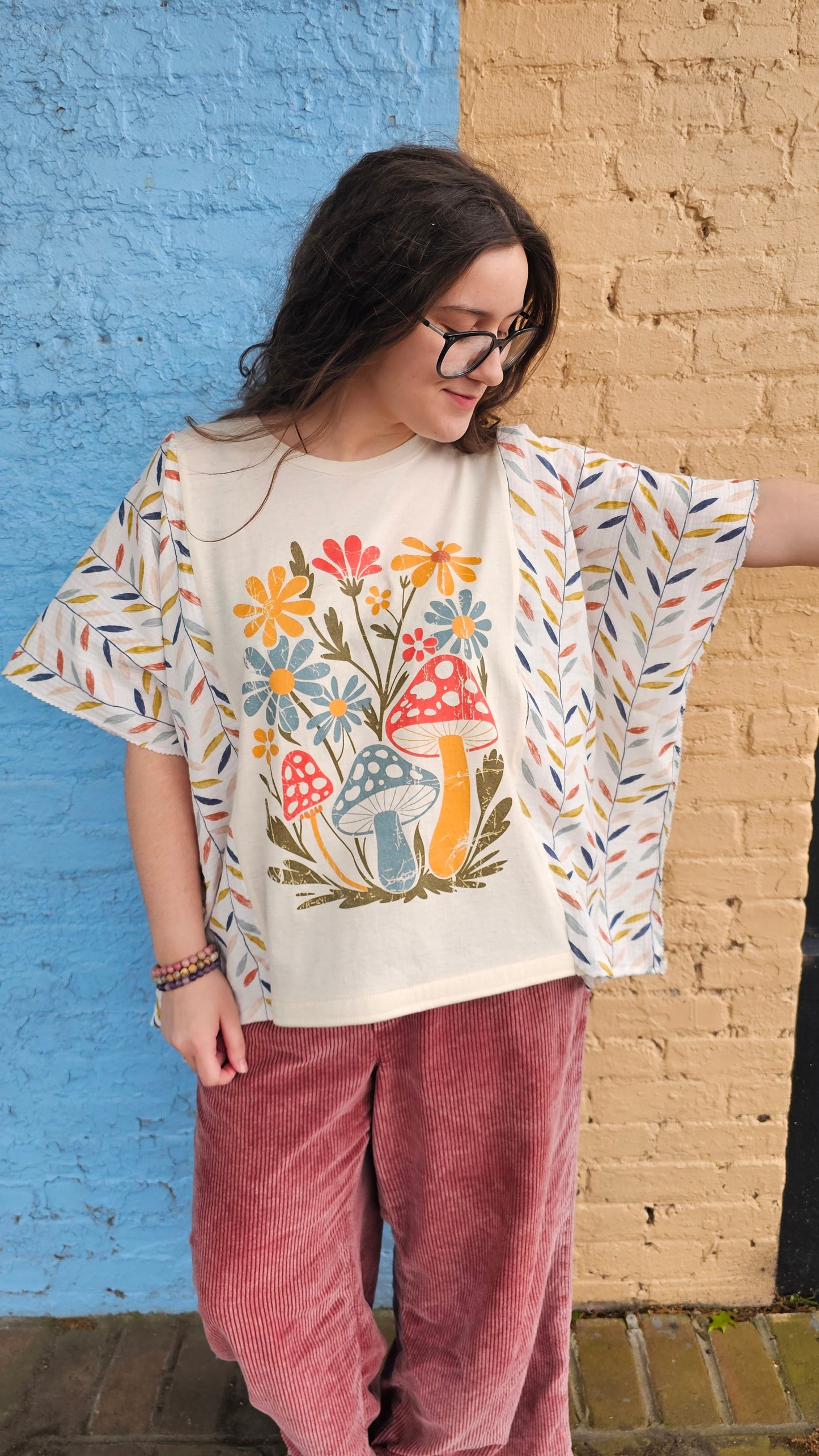Floral Mushroom Diva Flow Top #1362