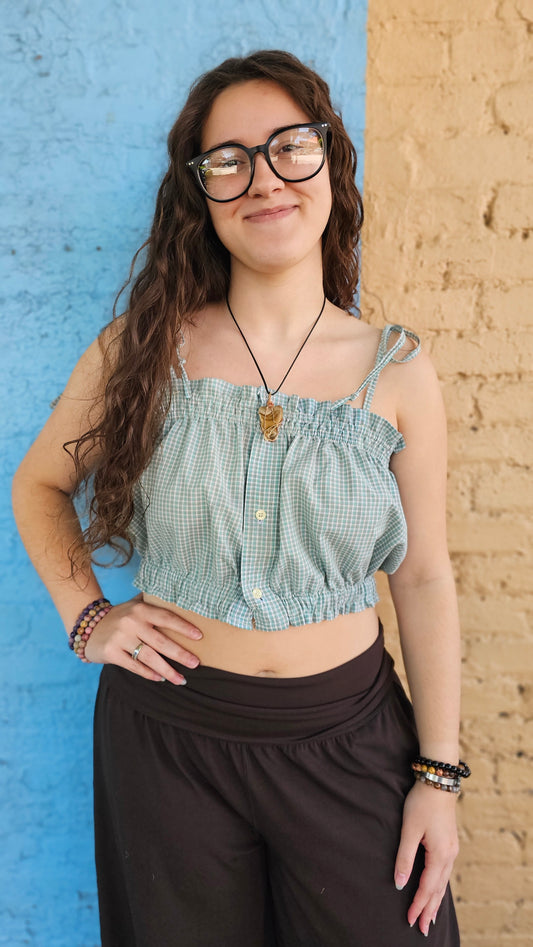 Women's Tank-Upcycled Men's Button Up #1420