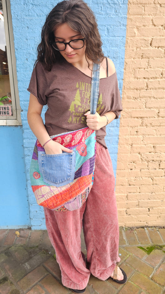 Kantha Patchwork Slouch Bag #1443