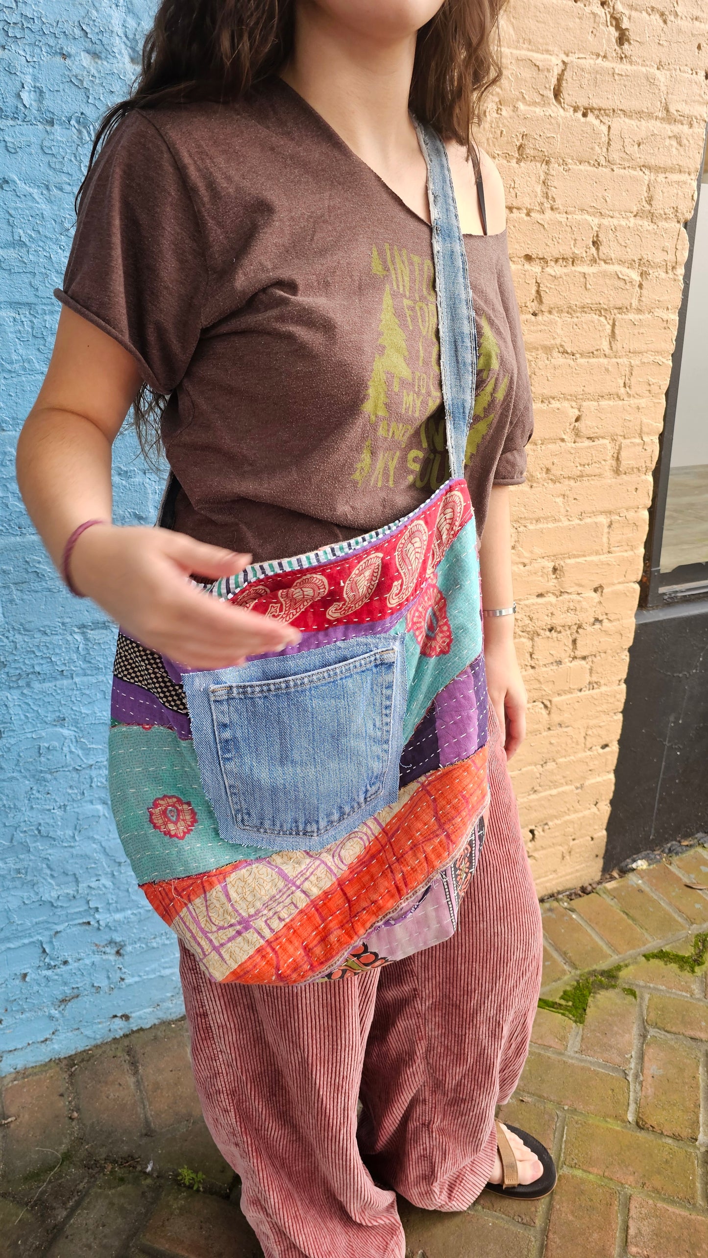 Kantha Patchwork Slouch Bag #1443