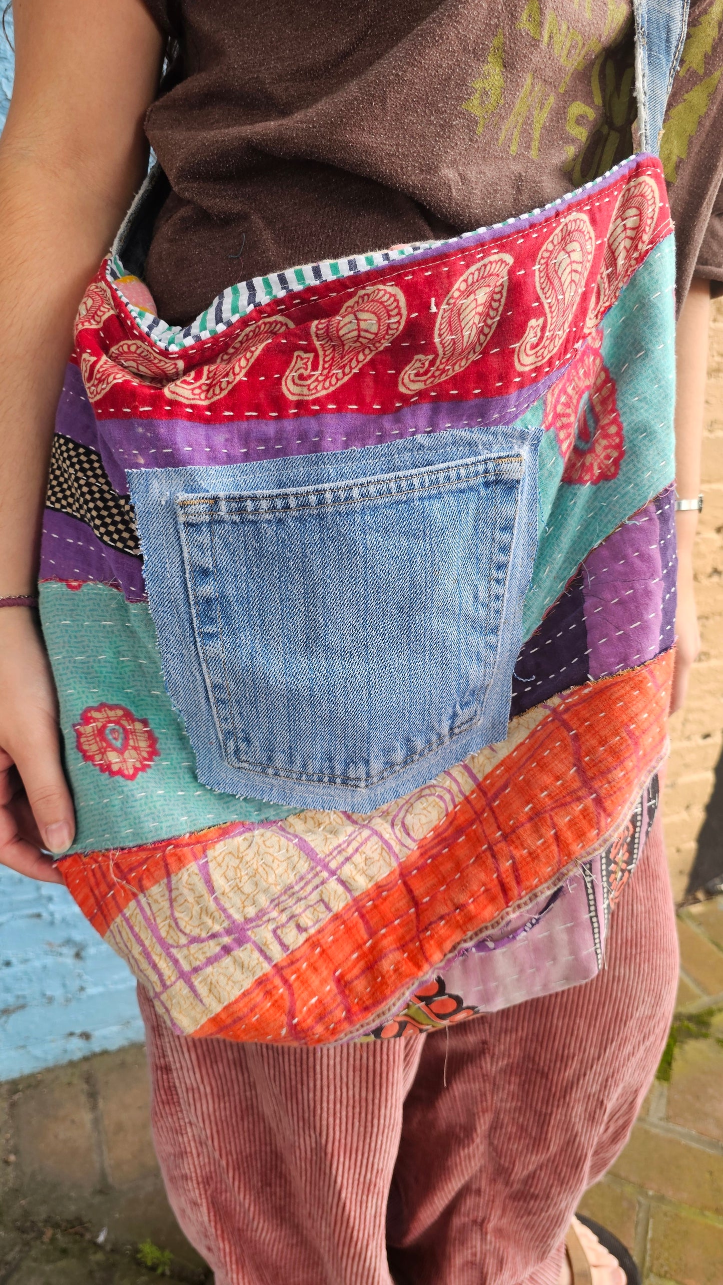 Kantha Patchwork Slouch Bag #1443
