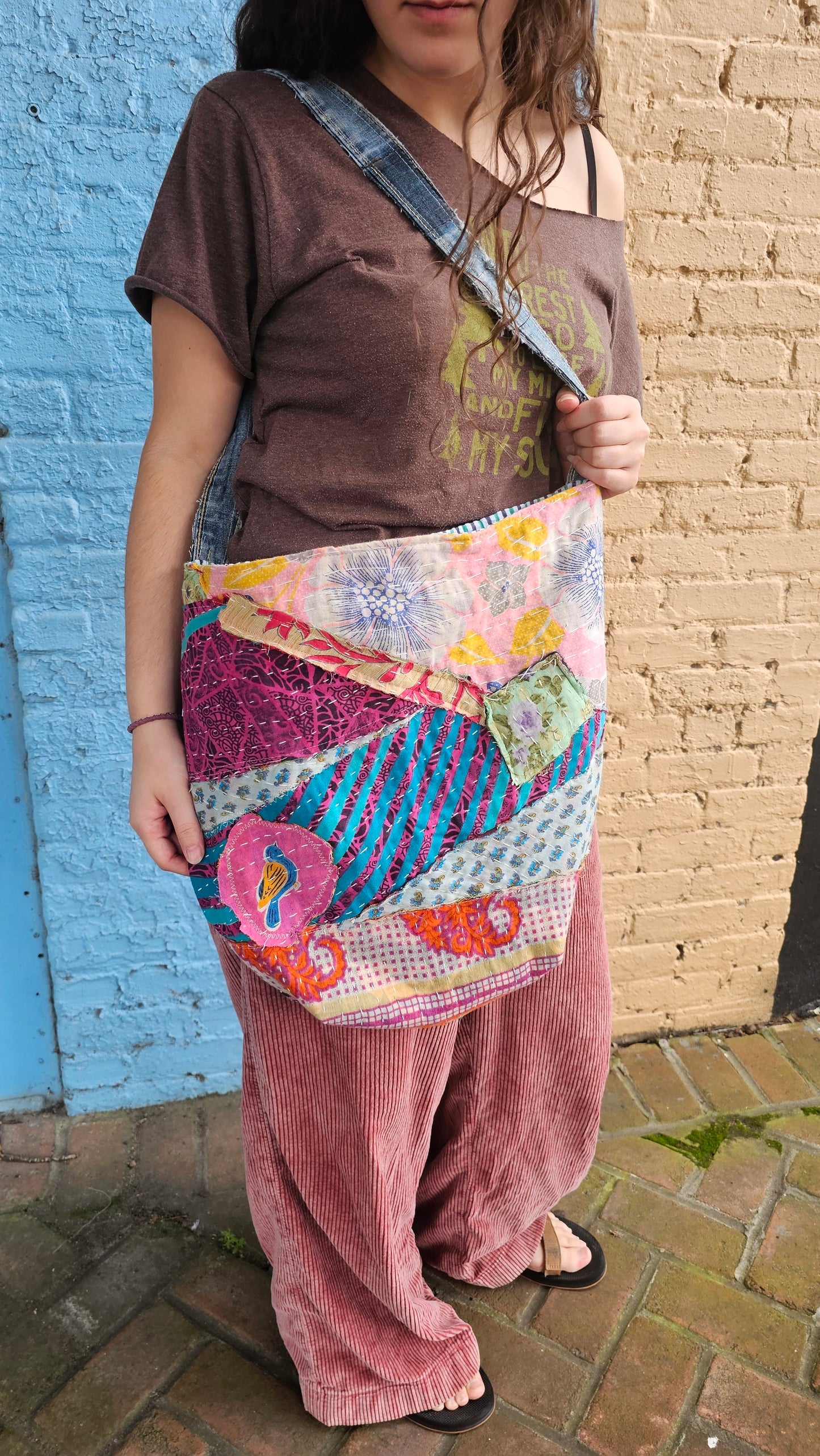 Kantha Patchwork Slouch Bag #1443