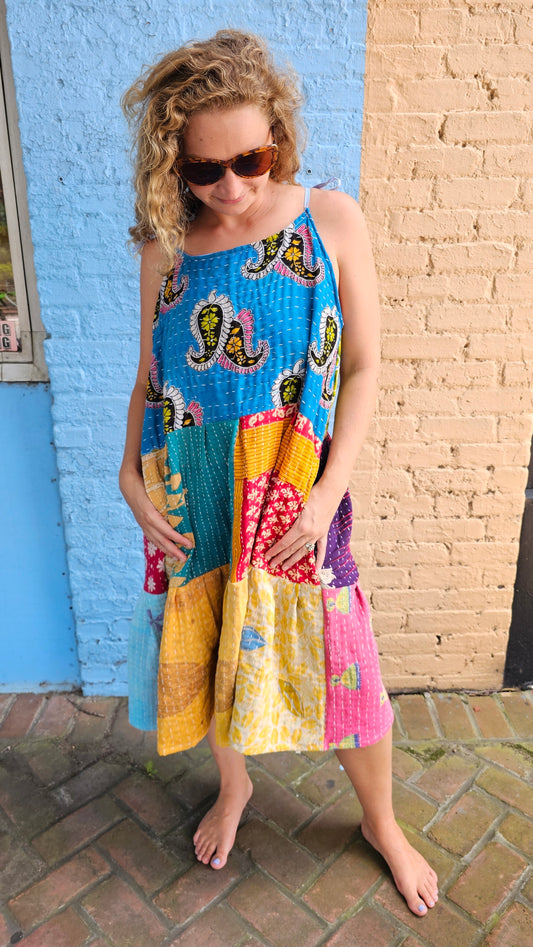 Kantha Meadow Dress #1458