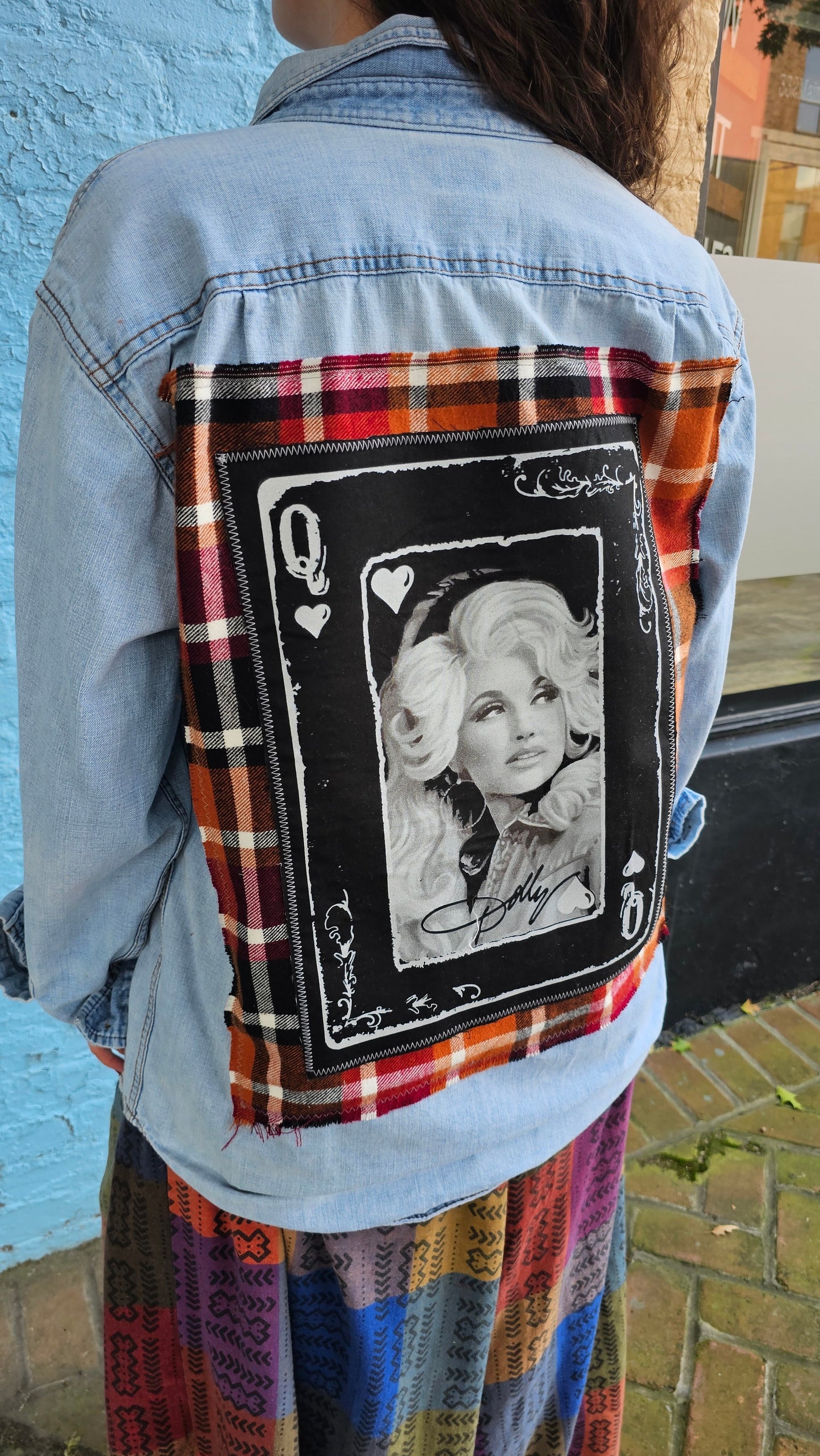 Dolly Parton Denim Shirt Rework Upcycle $1468