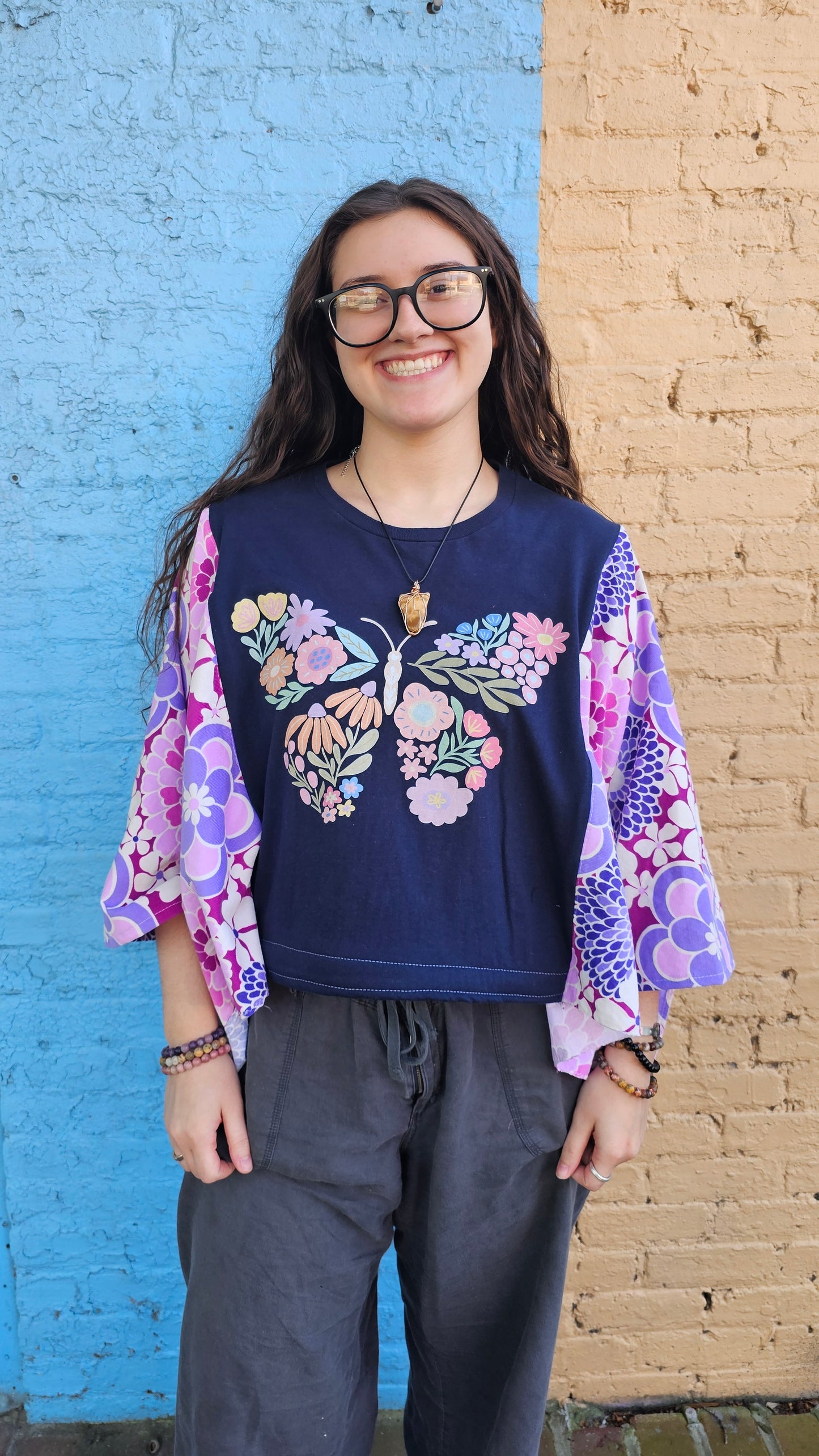 Floral Butterfly Diva Flow Top #1338