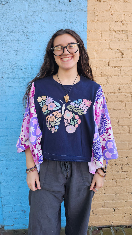 Floral Butterfly Diva Flow Top #1338