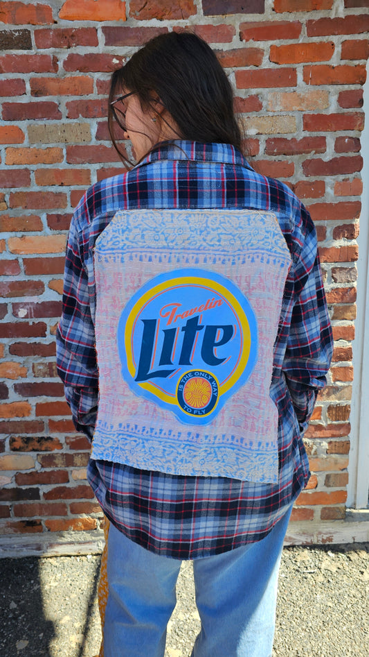 Widespread Panic Travelin Light Flannel size Large #1319