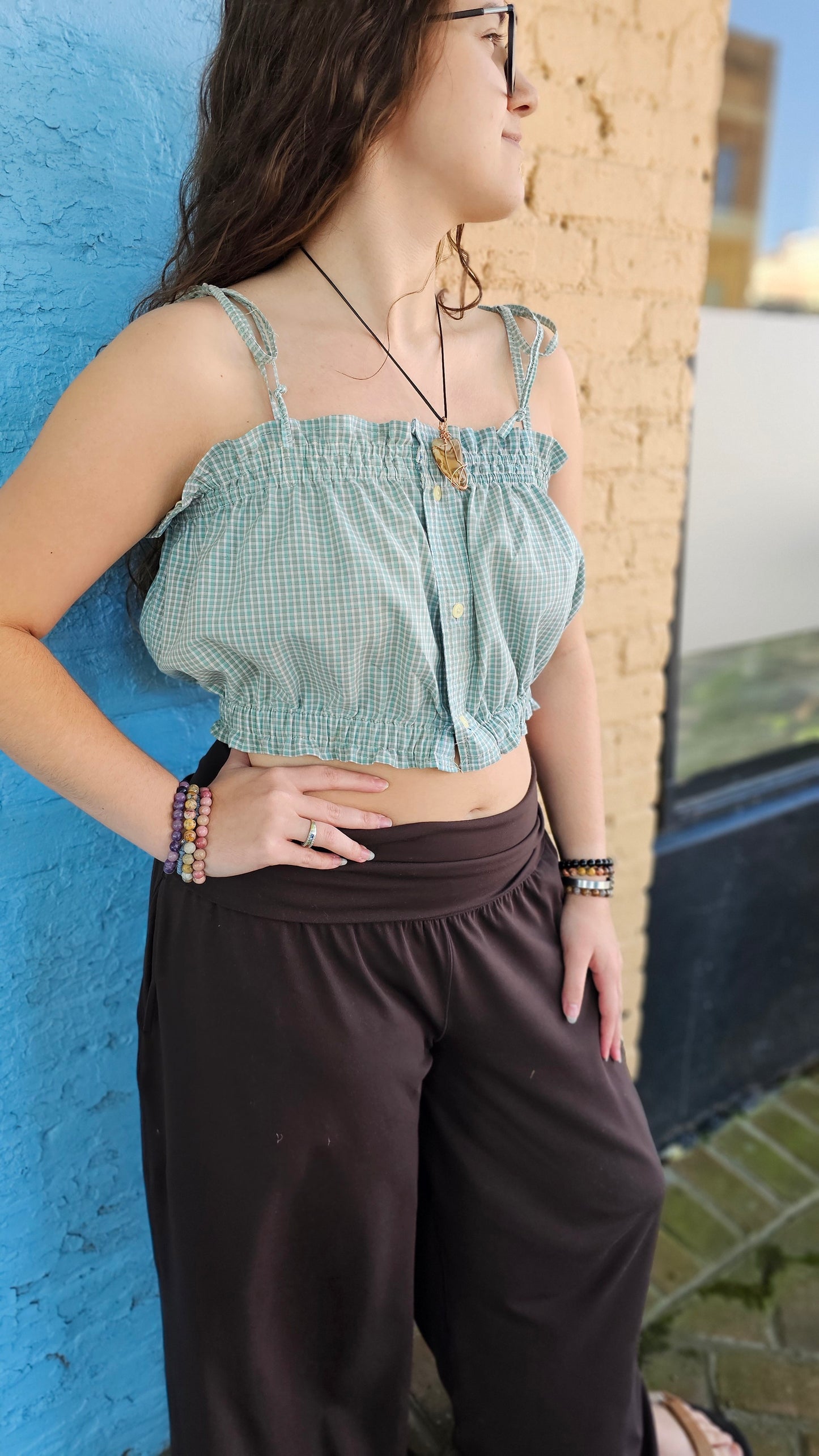 Women's Tank-Upcycled Men's Button Up #1420