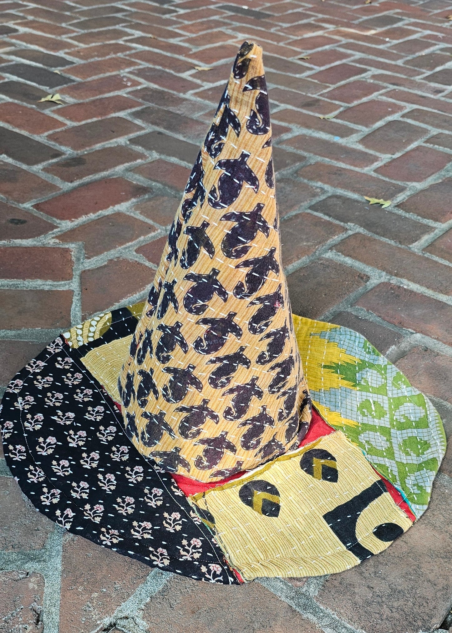 Kantha Patchwork Witch Hat 1224