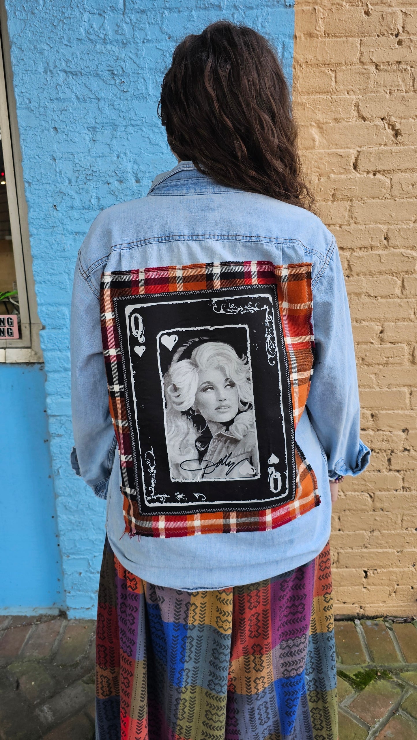 Dolly Parton Denim Shirt Rework Upcycle $1468